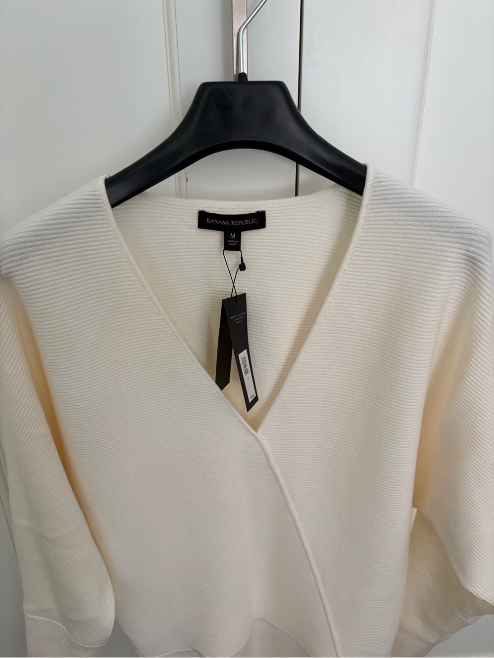 Banana Republic Cream Wrap Ribbed Dress - Picture 5 of 5